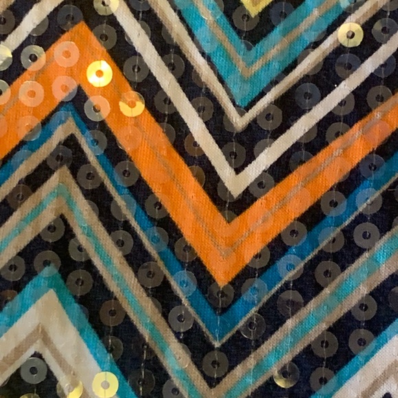 Apt. 9 top women’s large multi color tank top chevron pattern sequins bright - Picture 3 of 6